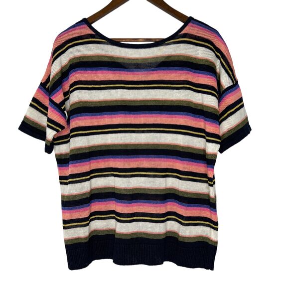 Talbots 100% Linen Knit Short Sleeve Pullover Sweater Top Plus Size 2X Petite - Picture 1 of 11